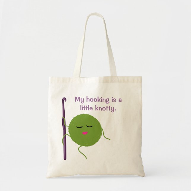 Bolso De Tela Humor Crocheting (Frente)