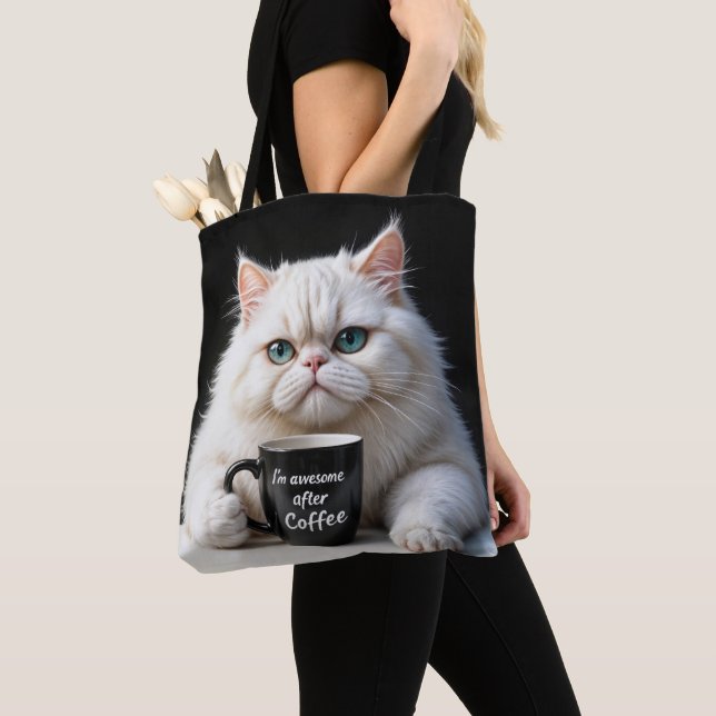 Bolso De Tela Humor de gato persa blanco (Detalle)