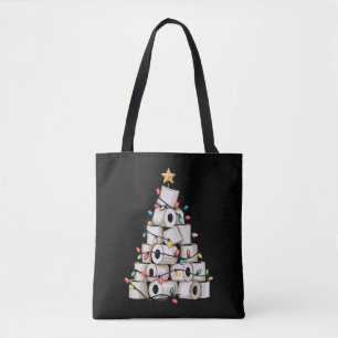Bolso De Tela Humor divertido de Navidad en el baño, árbol de pa
