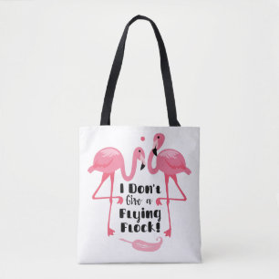 Bolso De Tela Humor gracioso de flamingo - no doy una bandada vo