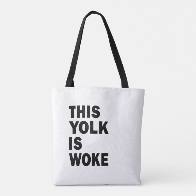 Bolso De Tela Humor gracioso de moda de huevo que despierta este (Reverso)