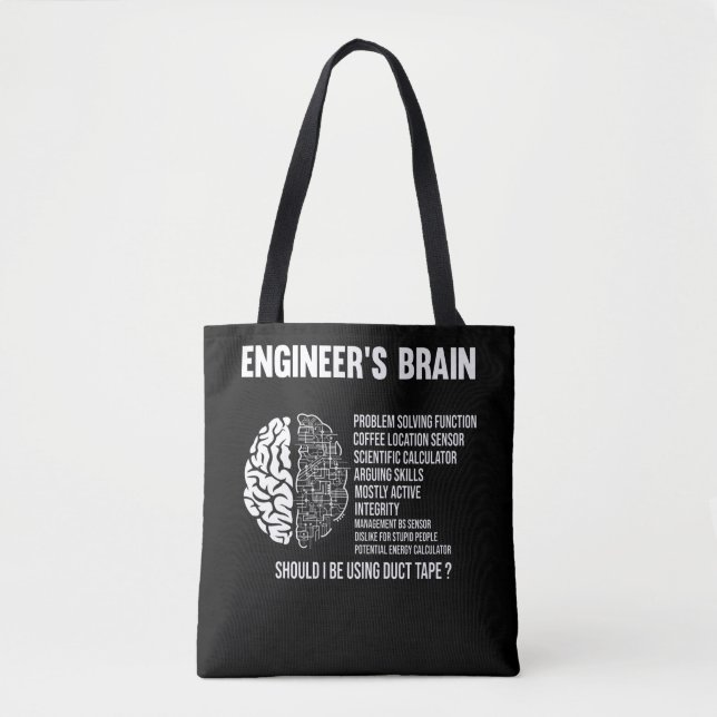 Bolso De Tela Humor ingeniero gracioso Chiste ingeniero cerebral (Anverso)