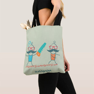 Bolso De Tela Humor médico autopista con personajes de bigote