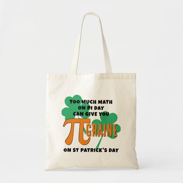 Bolso De Tela Humor Pi Day St Patrick's Day Math (Frente)