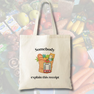 Bolso De Tela Humor sobre la inflación del costo de los comestib