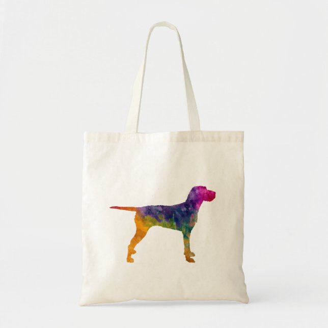 Bolso De Tela Hungarian Wirehaired Vizsla in watercolor (Frente)