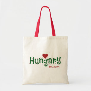 Bolso De Tela Hungría Amar las maletas de nombre personalizado