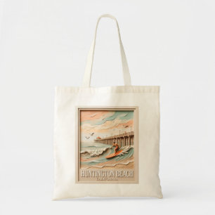 Bolso De Tela Huntington Beach California Textura Surfista Surfe