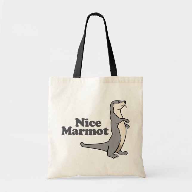 Bolso De Tela Hurón agradable de la marmota (Frente)