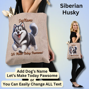 Bolso De Tela Husky - Añadir el nombre del perro, cambiar el tex
