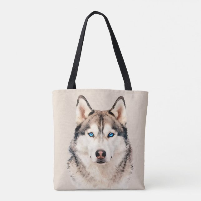 Bolso De Tela Husky Dog Art Design Tote Bag (Reverso)