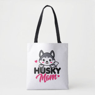 Bolso De Tela Husky Dog Mom Cute Kawaii Design