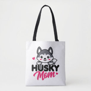 Bolso De Tela Husky Dog Mom Cute Kawaii Design