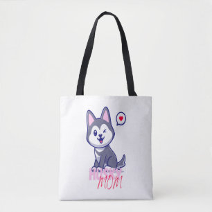 Bolso De Tela Husky Dog Mom Cute Kawaii Puppy