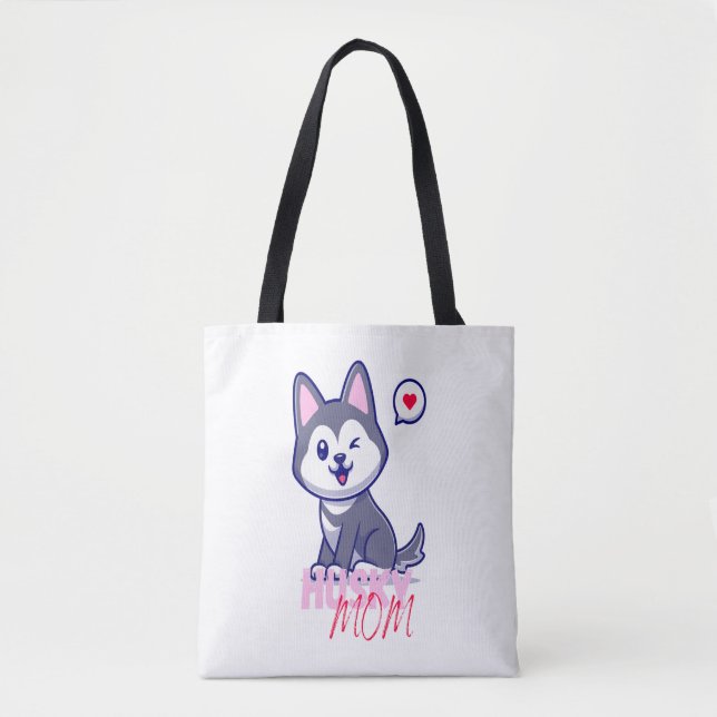 Bolso De Tela Husky Dog Mom Cute Kawaii Puppy (Anverso)