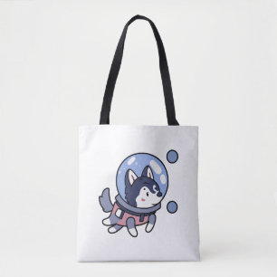Bolso De Tela Husky en el espacio Cachorro Perro Lover Retro