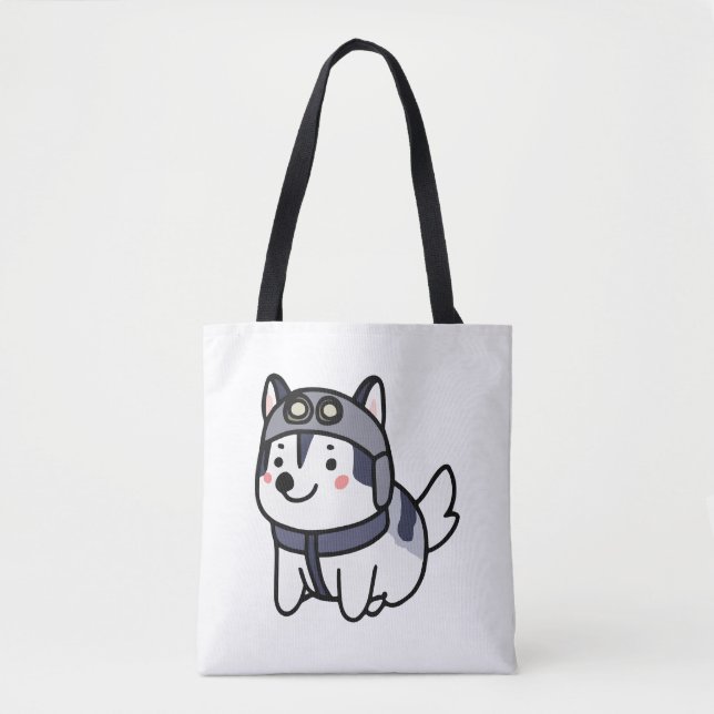 Bolso De Tela Husky Pilot Dog Lover Malamute (Anverso)