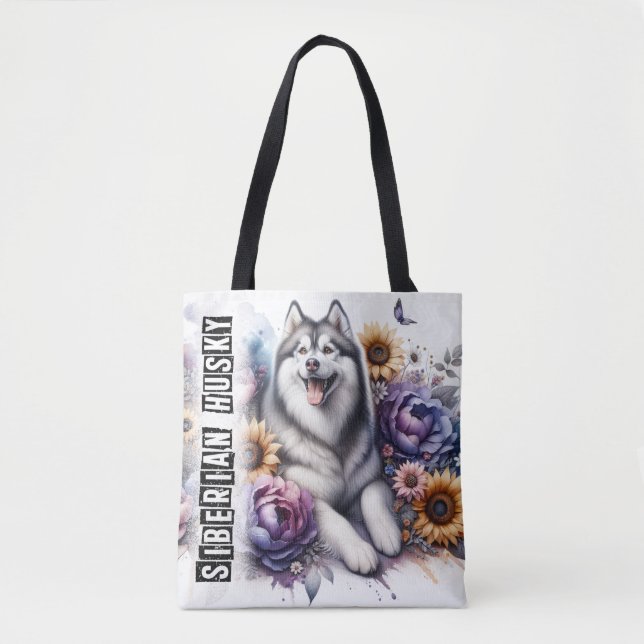 Bolso De Tela Husky Siberian (Anverso)