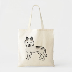 Bolso De Tela Husky Siberiano Piebald Gris Perro de Dibujos Anim
