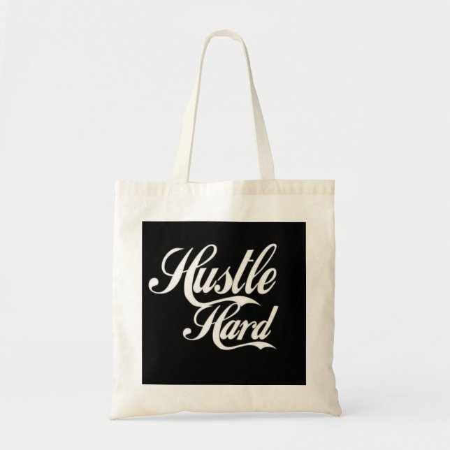 Bolso De Tela Hustle Hard (Frente)