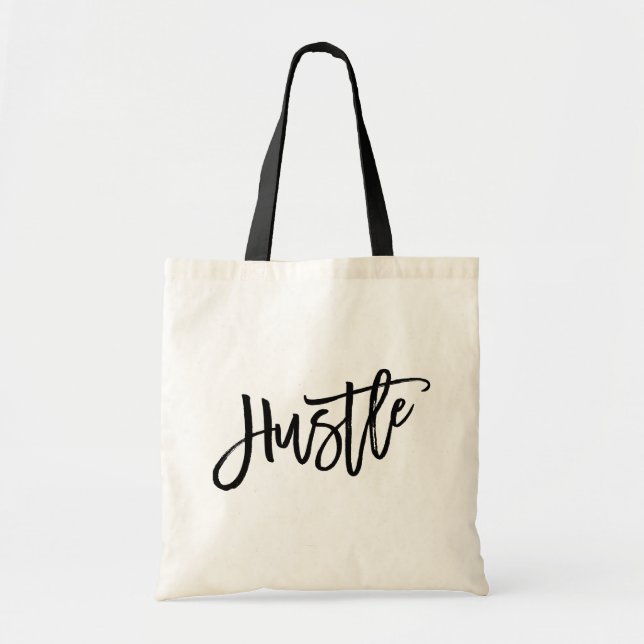 Bolso De Tela Hustle Trendy Lettering (Frente)