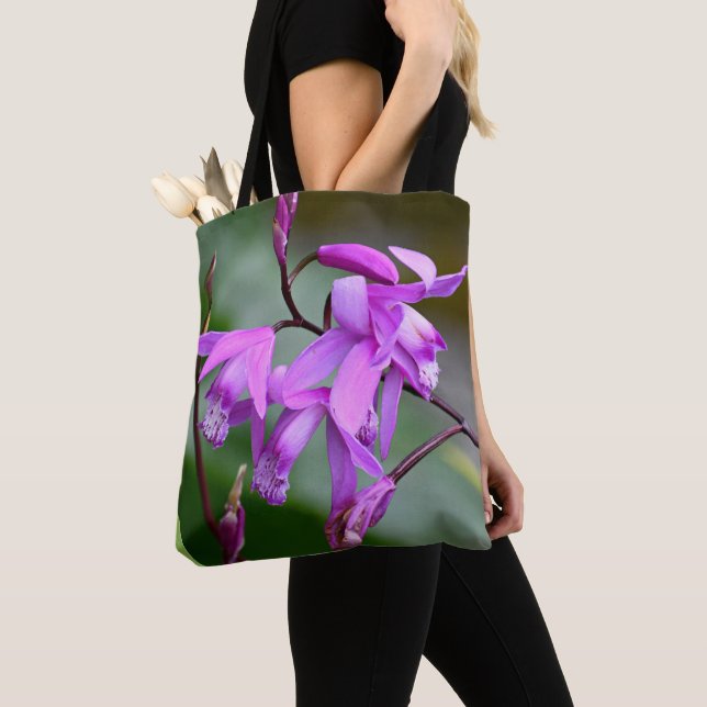 Bolso De Tela Hyacinth Rosa Orchids Floral (Detalle)