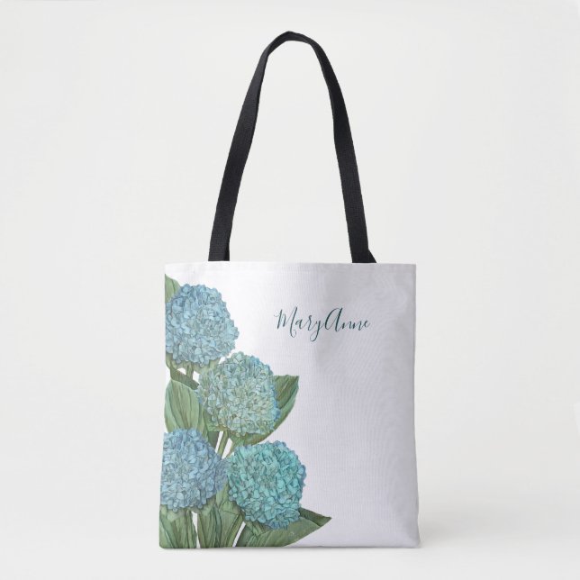 Bolso De Tela Hydrangea azul (Anverso)