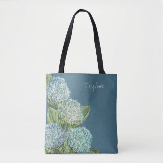 Bolso De Tela Hydrangea azul