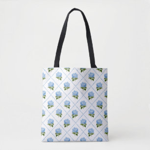 Bolso De Tela Hydrangea azul Grandmillennial