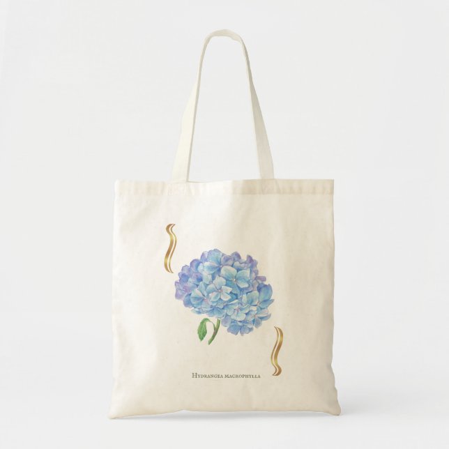 Bolso De Tela Hydrangea Bloom – Vintage Botanical Flower  (Frente)