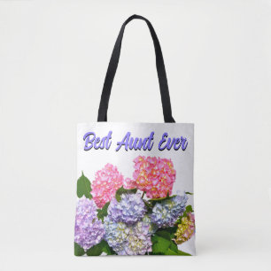 Bolso De Tela Hydrangea Bouquet mejor tía de todos los tiempos