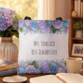 Bolso De Tela Hydrangea Personalizada Agradecimiento a la Maestr