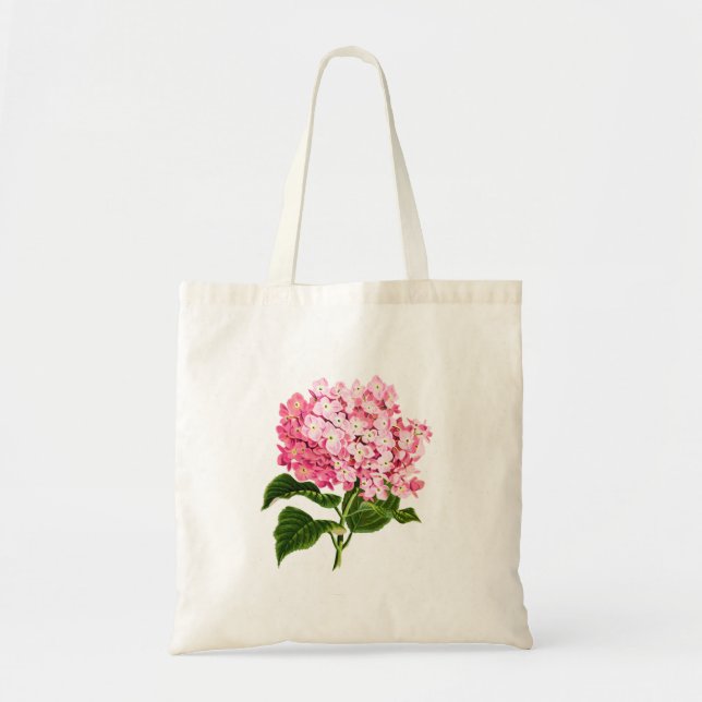 Bolso De Tela Hydrangea rosado (Frente)