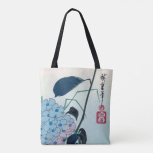 Bolso De Tela Hydrangea y verderones, Hiroshige, Ukiyo-e