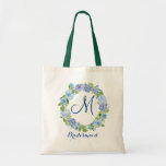 Bolso De Tela Hydrangeas Blue Light Bridesmaid Tote Bag<br><div class="desc">¡Dale a tu fiesta de novias una bolsa de tote que los haga sentir totalmente halagados! Estos totes vienen personalizados para decir lo que quieras. Para una mayor personalización,  haga clic en el enlace "personalizar adicional" y utilice nuestra herramienta de diseño para modificar esta plantilla.</div>