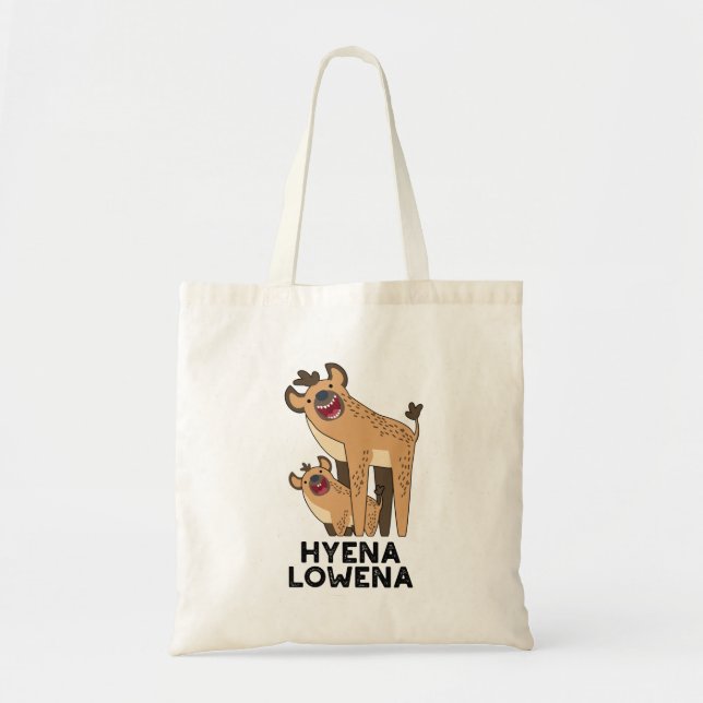 Bolso De Tela Hyena Lowena Funny Animal Hyena Pun (Frente)