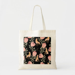 Bolso De Tela Hyena y Protea: Patrón de cosecha oscura