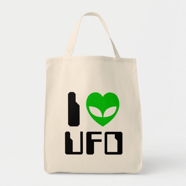 Bolso De Tela I Alien Heart UFO (Frente)