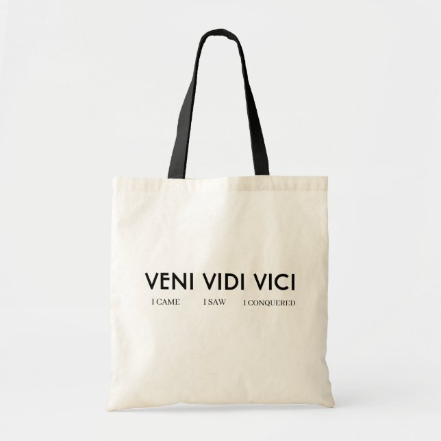 BOLSO DE TELA I CAME I SAW I CONQUERED CUSTOMIZED QUOTES GROCERY (Frente)