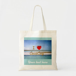 Bolso De Tela I corazón CocoCay con nombre
