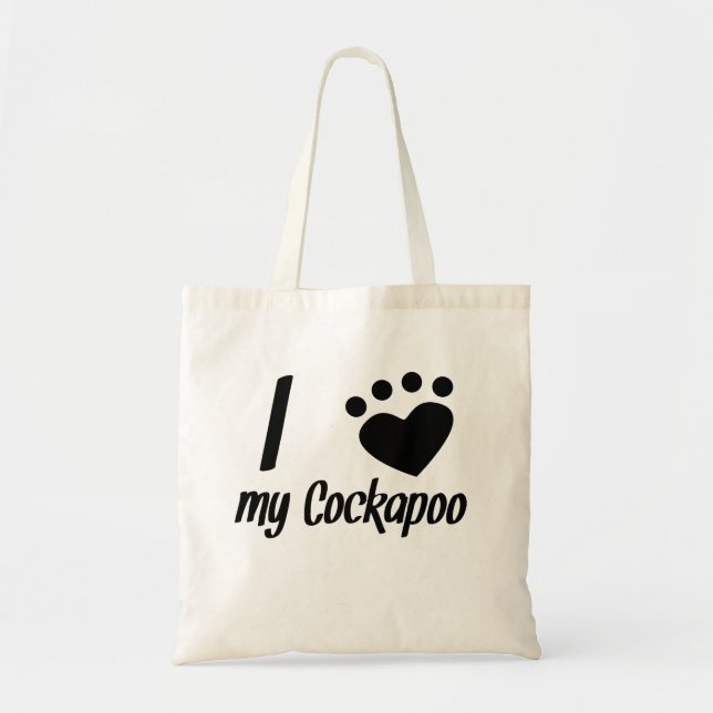 Bolso De Tela I corazón mi Cockapoo (Frente)