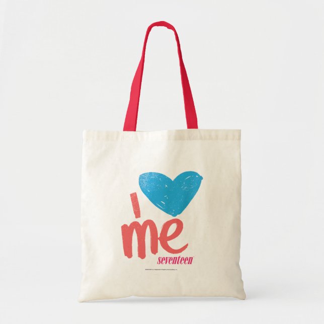 Bolso De Tela I corazón yo aguamarina/rosa (Frente)
