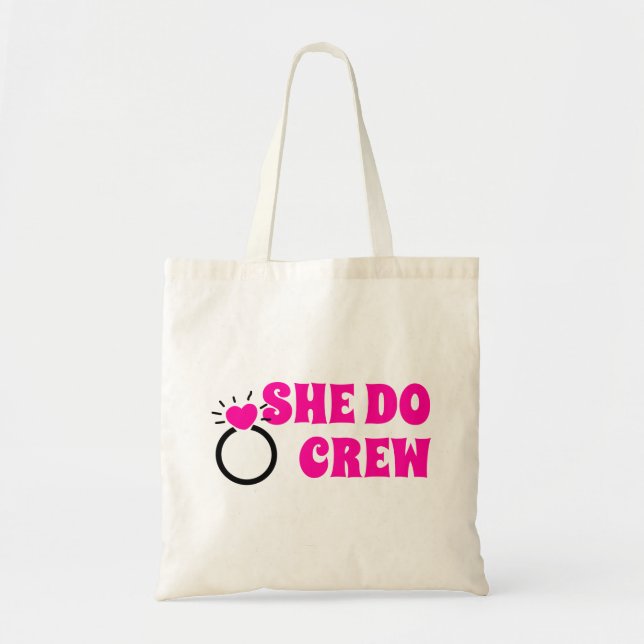Bolso De Tela I Do Crew | Ella Hace La Bachelorette Bride Goodie (Frente)
