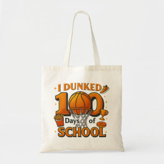 Bolso De Tela I Dunked 100 Days Of School Basketball Student