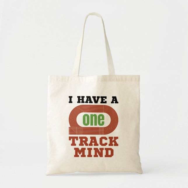 Bolso De Tela I Have a One Track Mind Funny Track and Field (Frente)