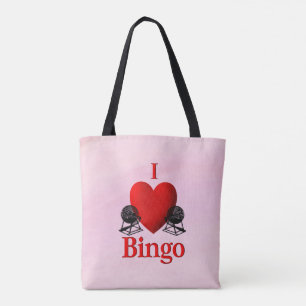Bolso De Tela I Heart Bingo Pink