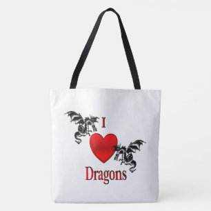Bolso De Tela I Heart Dragons