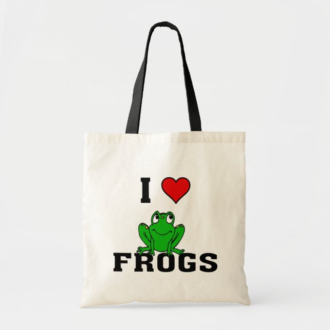Bolso De Tela I Heart Frogs (Frente)