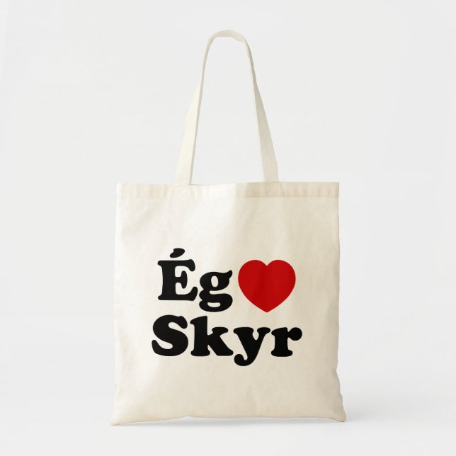 Bolso De Tela I Heart (Love) Skyr [Ég Elska Skyr] Islandés (Frente)
