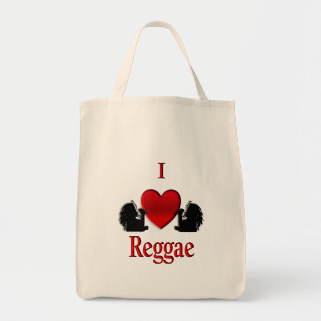 Bolso De Tela I Heart Reggae Doble Lado (Frente)